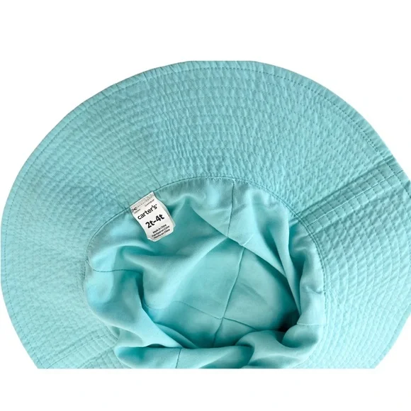 Carter's Kids Multicolor Striped Reversible Swim / Sun Hat | Girls 2-4T - Picture 3 of 5